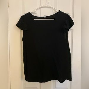3/$12 Black ruffle sleeve top